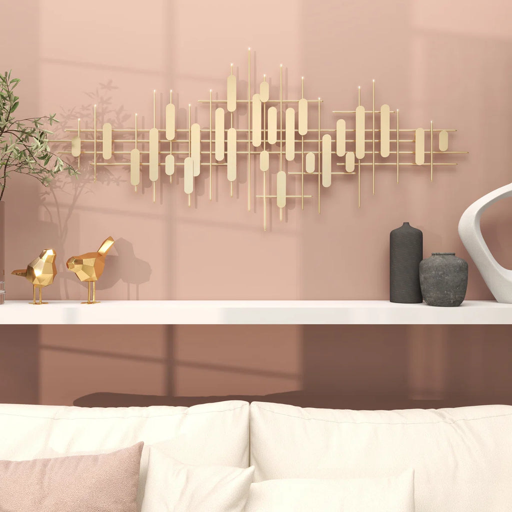 Metal Geometric Layered Geometric Home Wall Decor